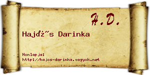 Hajós Darinka névjegykártya